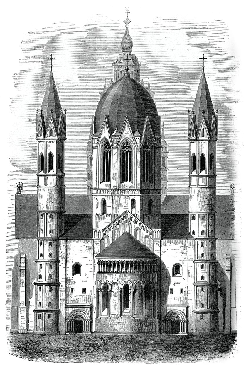 मेंज कैथेड्रल, राइन, जर्मनी, 12 वीं और 13 वीं शताब्दी, 1870 द्वारा अज्ञात