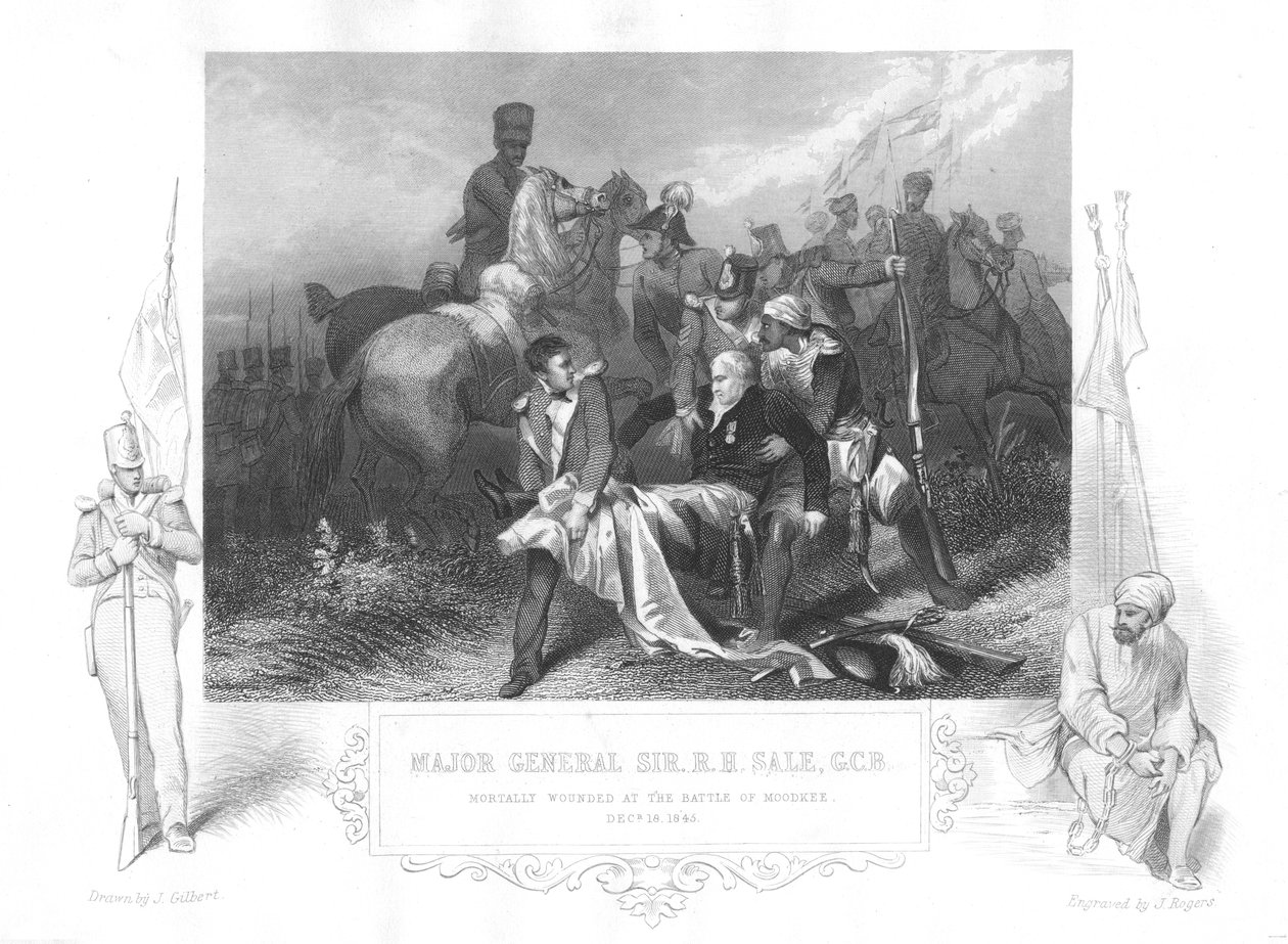 मेजर-जनरल रॉबर्ट हेनरी सेल ने 1845 में मूडी मुदखी में घातक रूप से घायल कर दिया। द्वारा अज्ञात