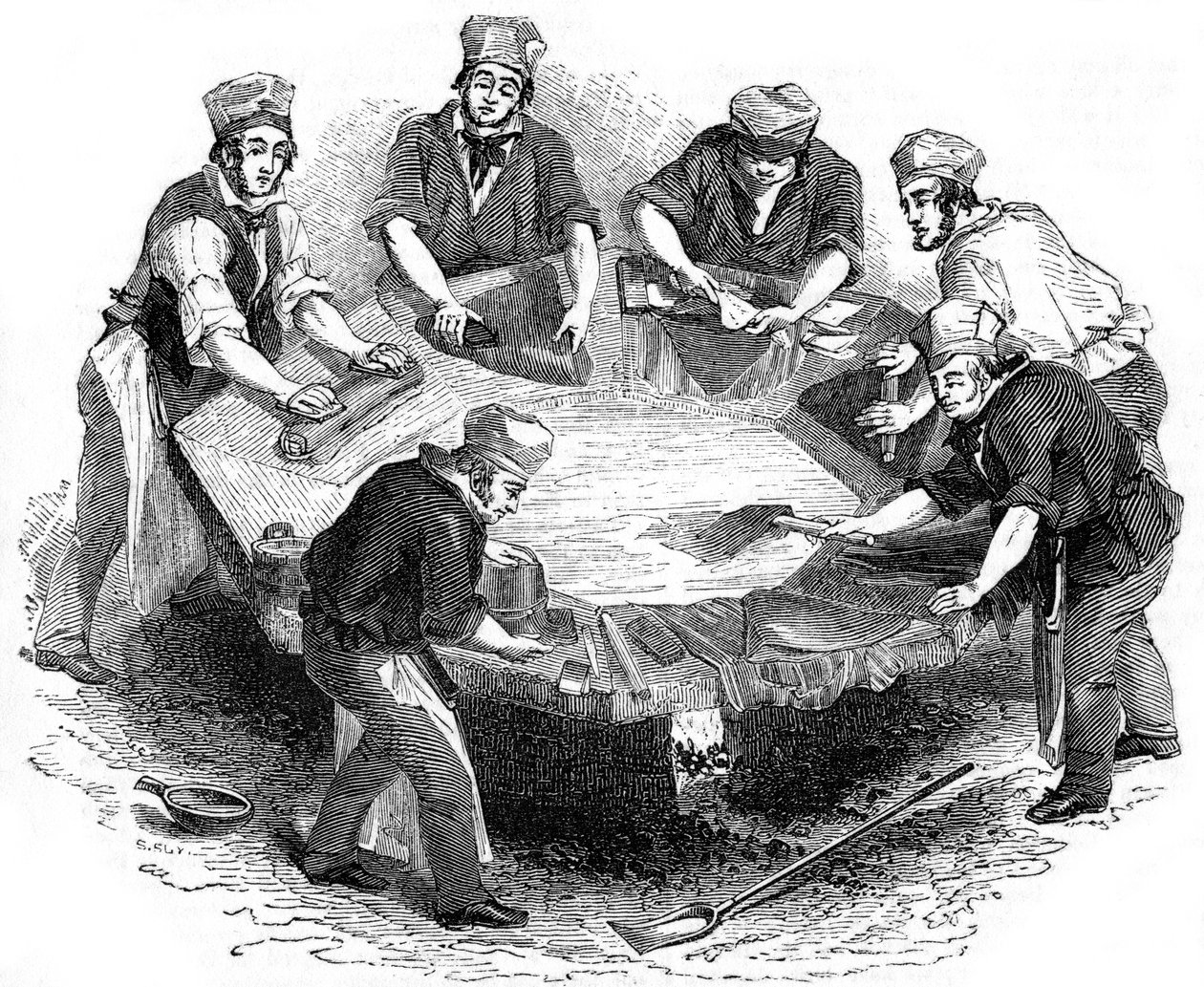 बीवर हैट्स बनाना, 1841 द्वारा अज्ञात