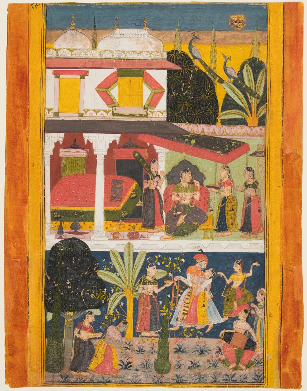 रागमाला श्रृंखला की मालवी रागिनी, सी। 1695। द्वारा अज्ञात