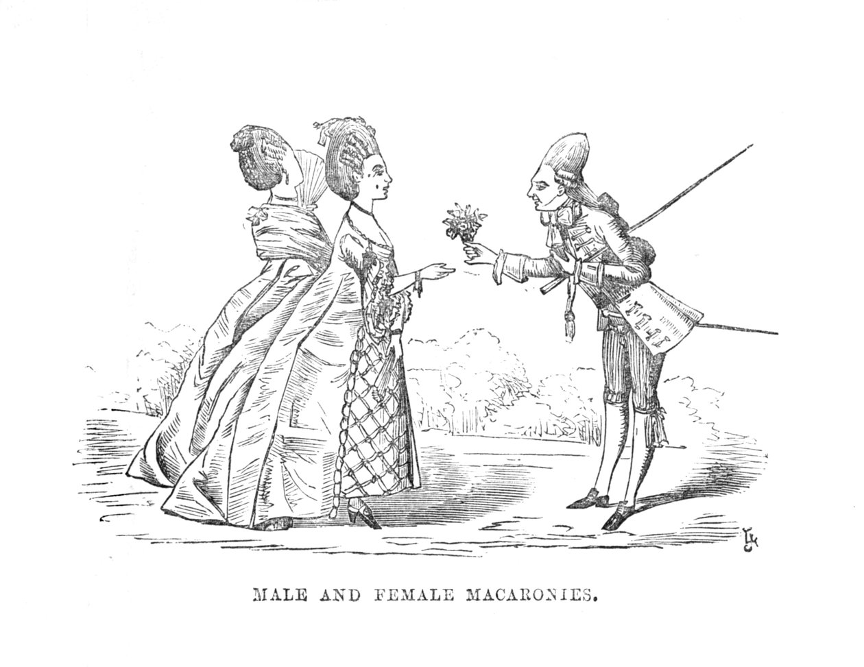 पुरुष और महिला Macaronies, c1870 द्वारा अज्ञात