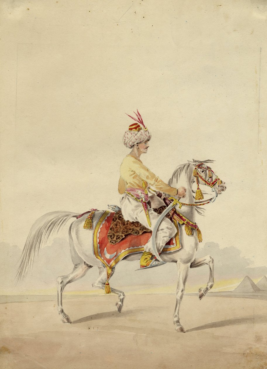 घोड़े की पीठ पर मामलुक, सीए 1825 द्वारा अज्ञात