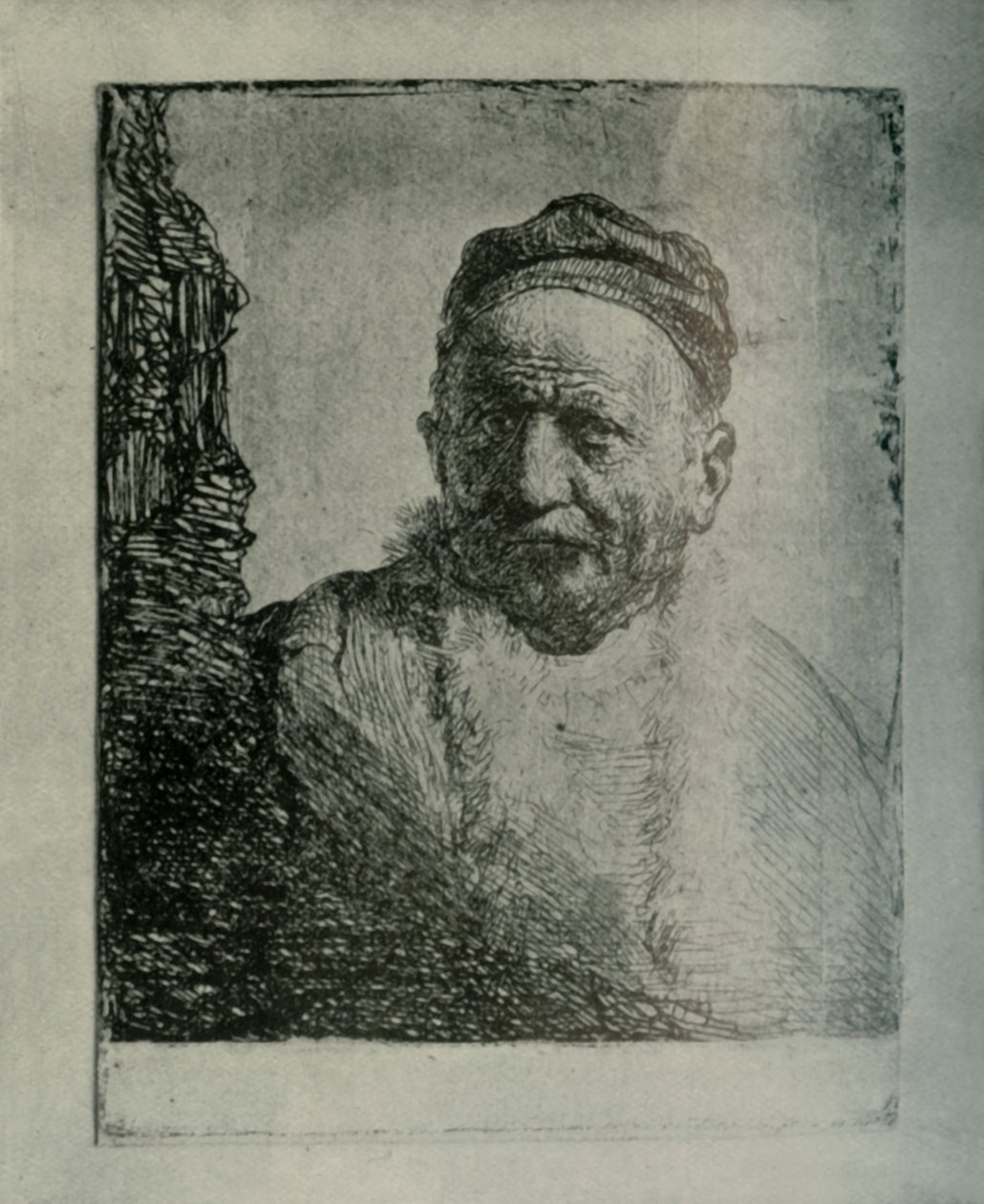 मैन वीविंग ए क्लोज़ कैप: बस्ट द आर्टिस्ट फादर, 1630, 1906। द्वारा अज्ञात