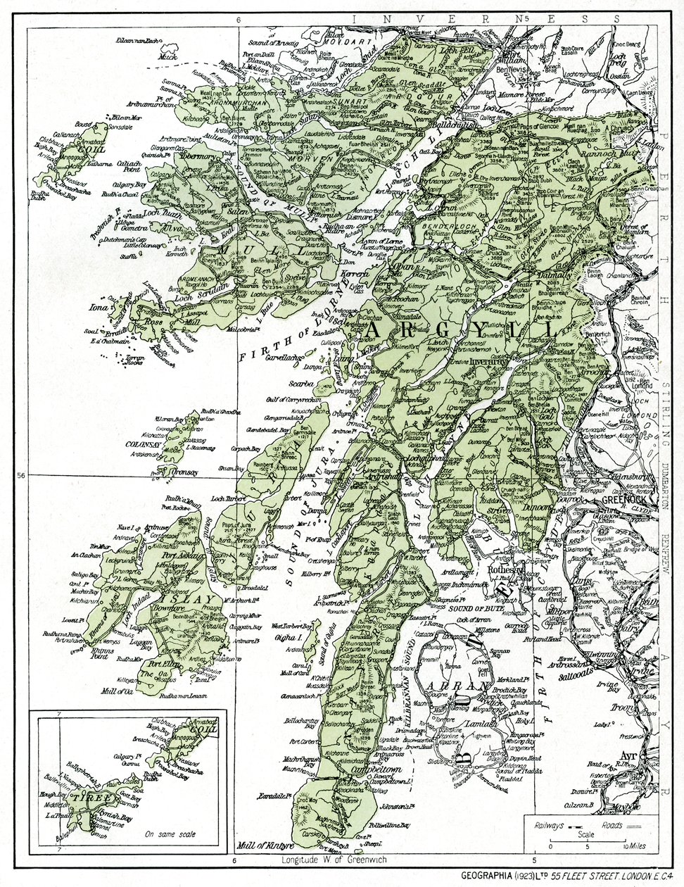 Argyllshire का मानचित्र, 1924-1926 द्वारा अज्ञात
