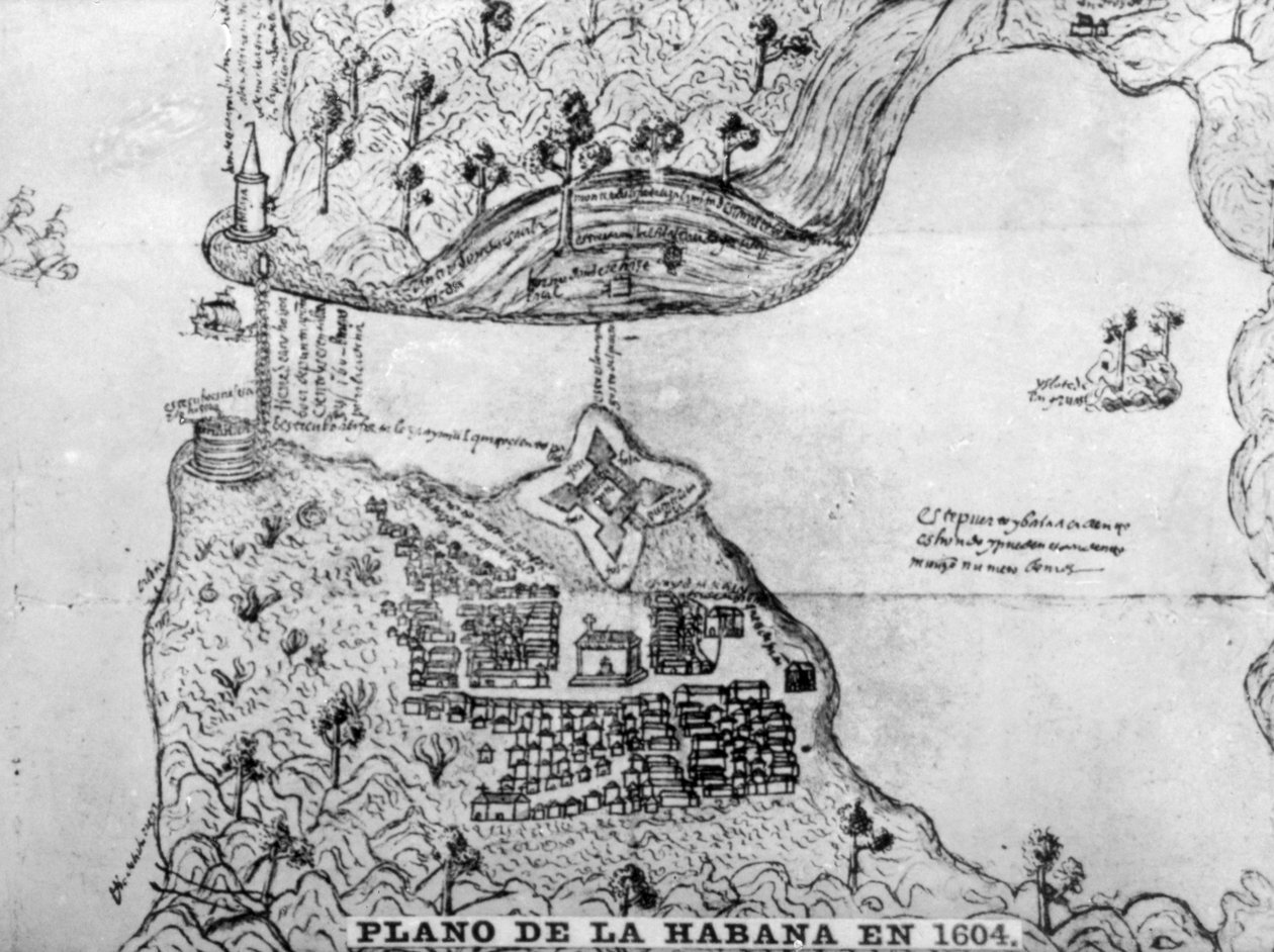 हवाना का नक्शा, 1608, 1920 द्वारा अज्ञात