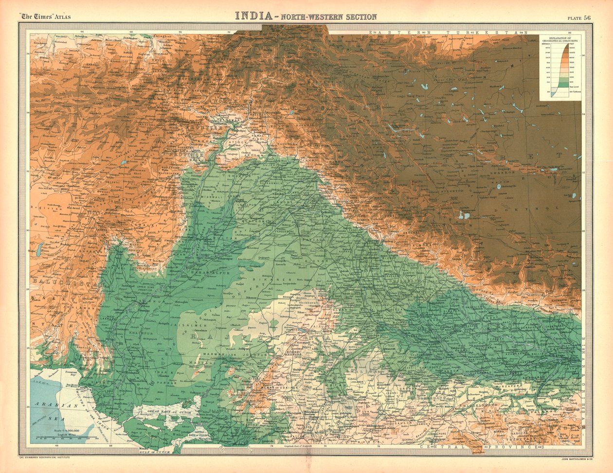 भारत का नक्शा - उत्तर पश्चिमी खंड द्वारा अज्ञात