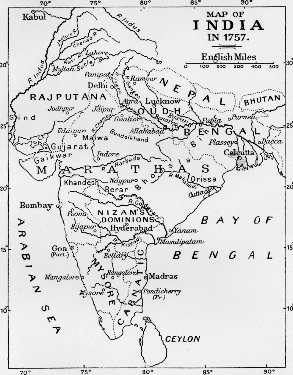 1757 में भारत का मानचित्र, c1912 द्वारा अज्ञात
