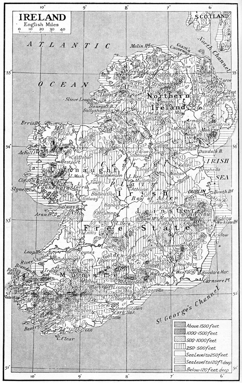 आयरलैंड का नक्शा, c1930s द्वारा अज्ञात