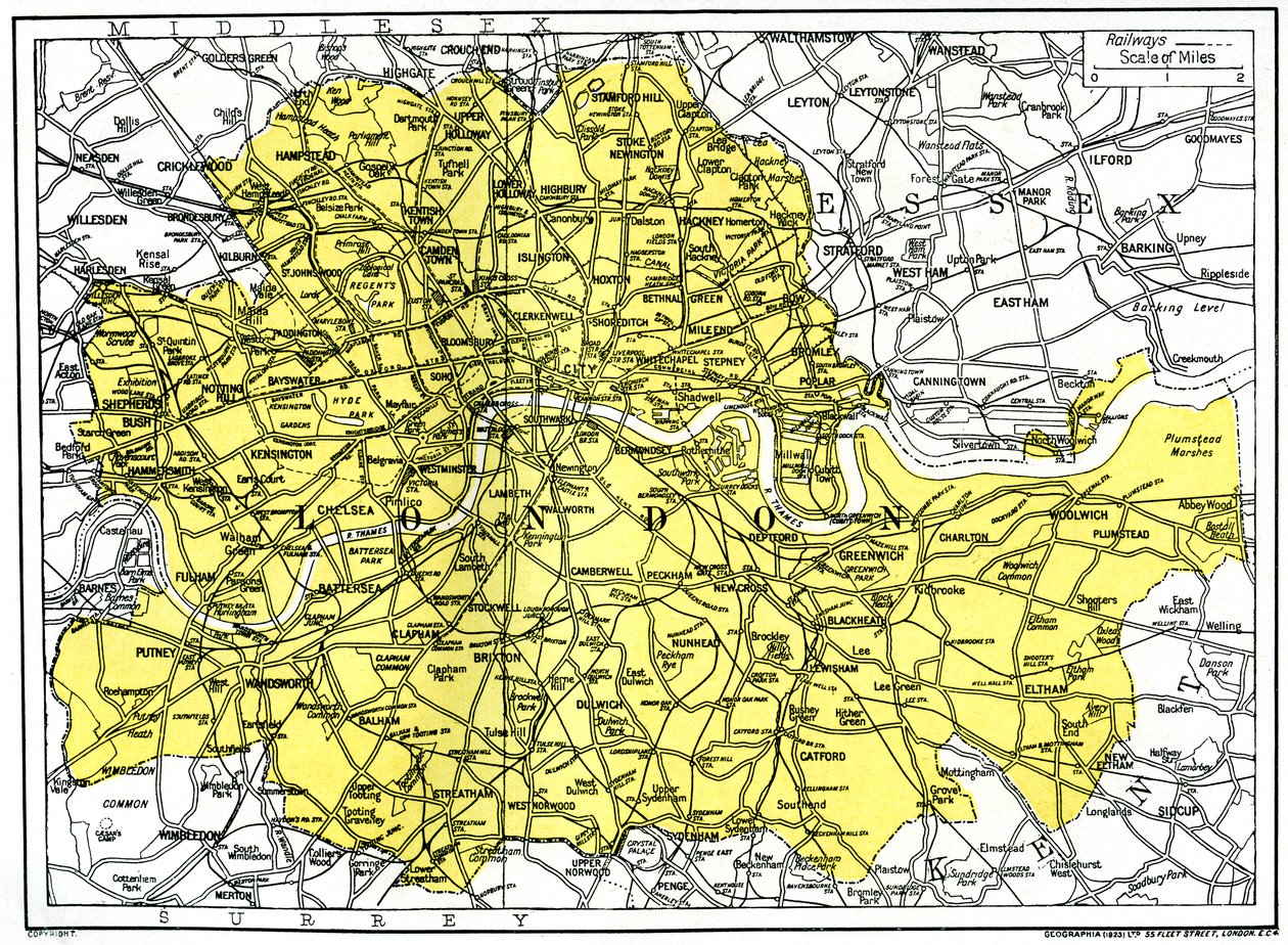 लंदन का नक्शा, 1924-1926 द्वारा अज्ञात