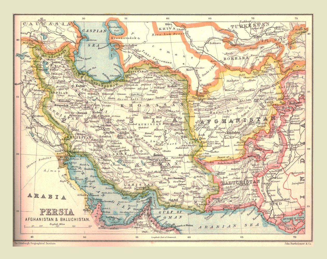 फारस का नक्शा, 1902। द्वारा अज्ञात