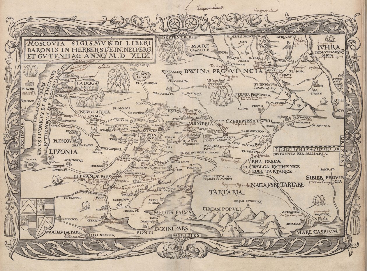 से रूस के मानचित्र: कमेंटरी .. Moscoviticarum, 1556 द्वारा अज्ञात