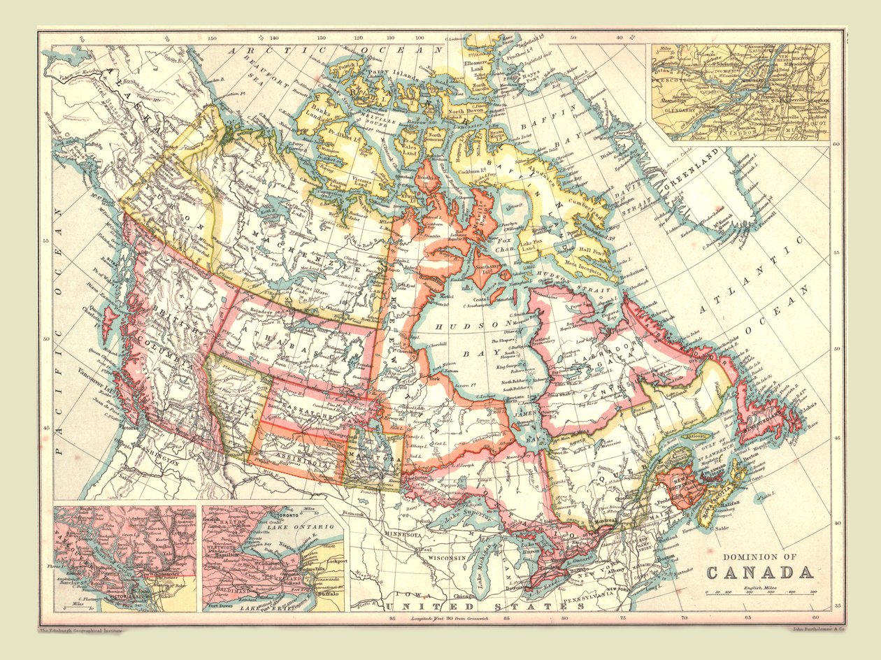 कनाडा के डोमिनियन का नक्शा, 1902। द्वारा अज्ञात
