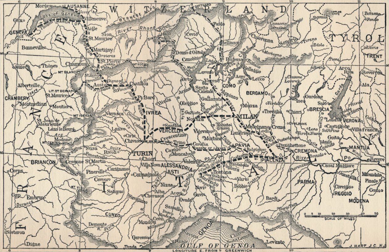 मारेंगो अभियान का नक्शा, 1800, 1896 द्वारा अज्ञात