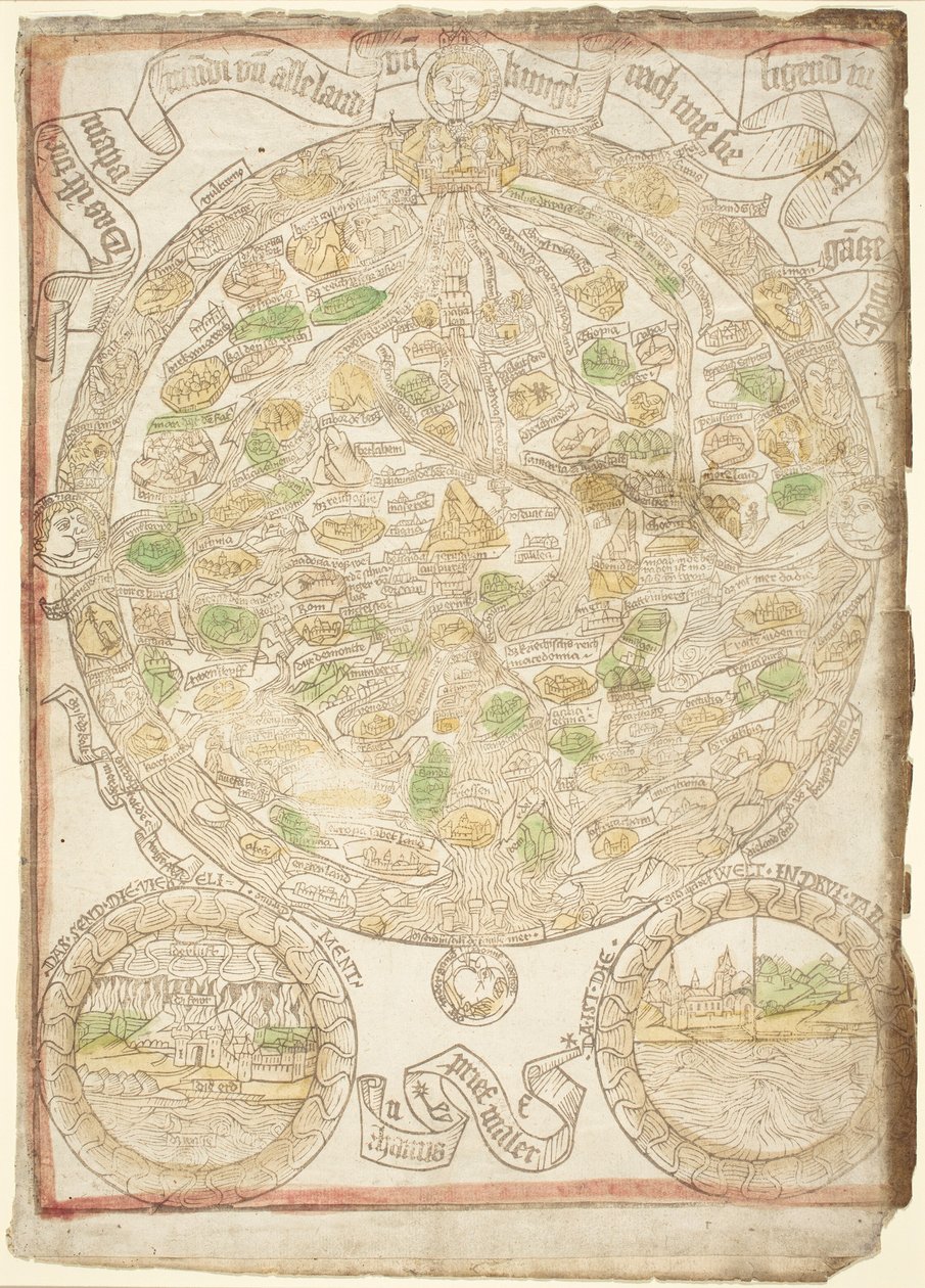 विश्व का मानचित्र, सी. 1480. द्वारा अज्ञात