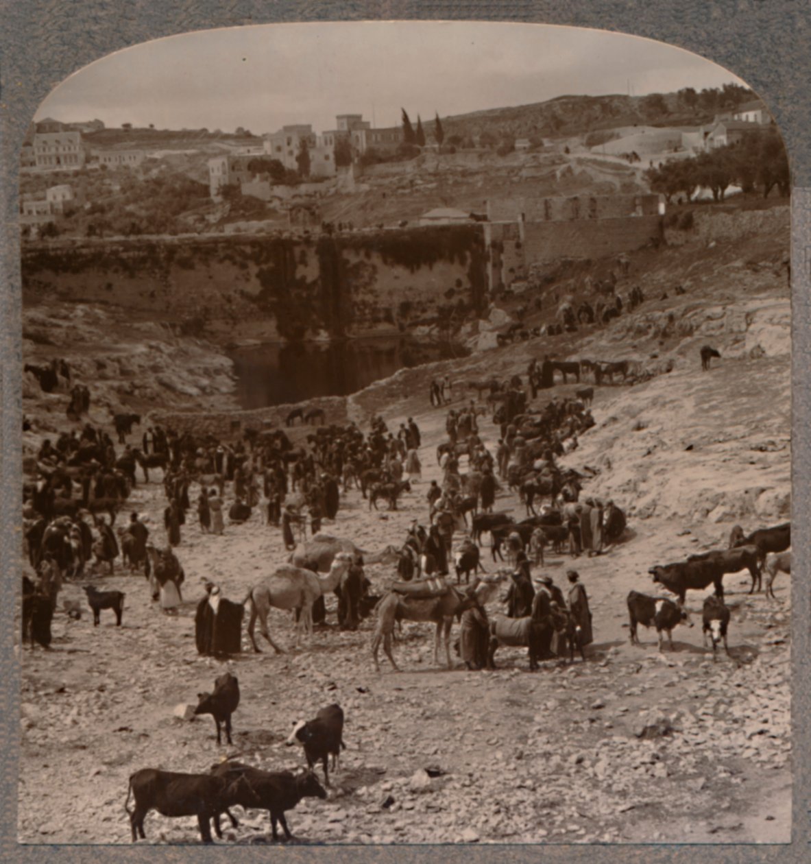 गिहोन के पूल में बाजार का दिन, c1900 द्वारा अज्ञात