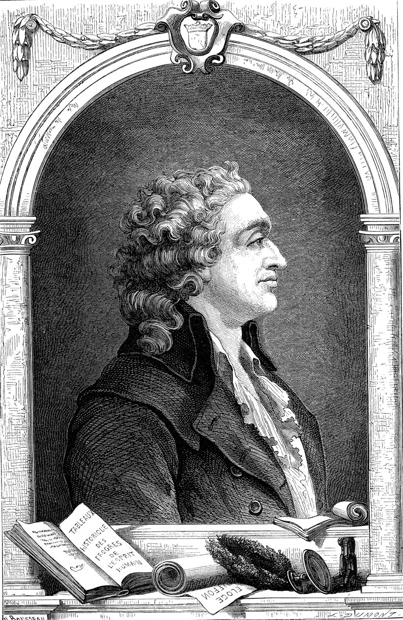 मारकिस डे कोंडोरसेट 1743-1798, फ्रांसीसी प्रबुद्धता दार्शनिक और समाजशास्त्री, 1874 द्वारा अज्ञात