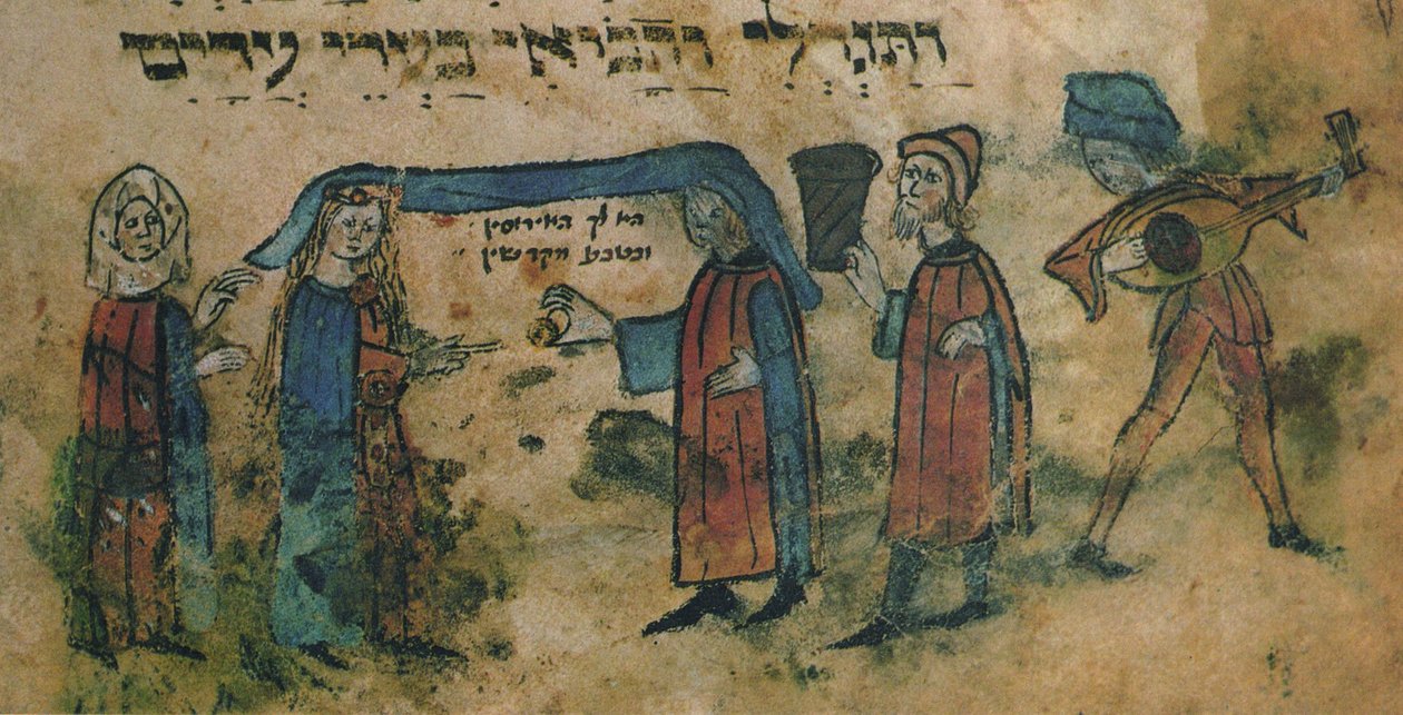 शादी। Haggadah, 15 वीं सदी के मध्य। द्वारा अज्ञात