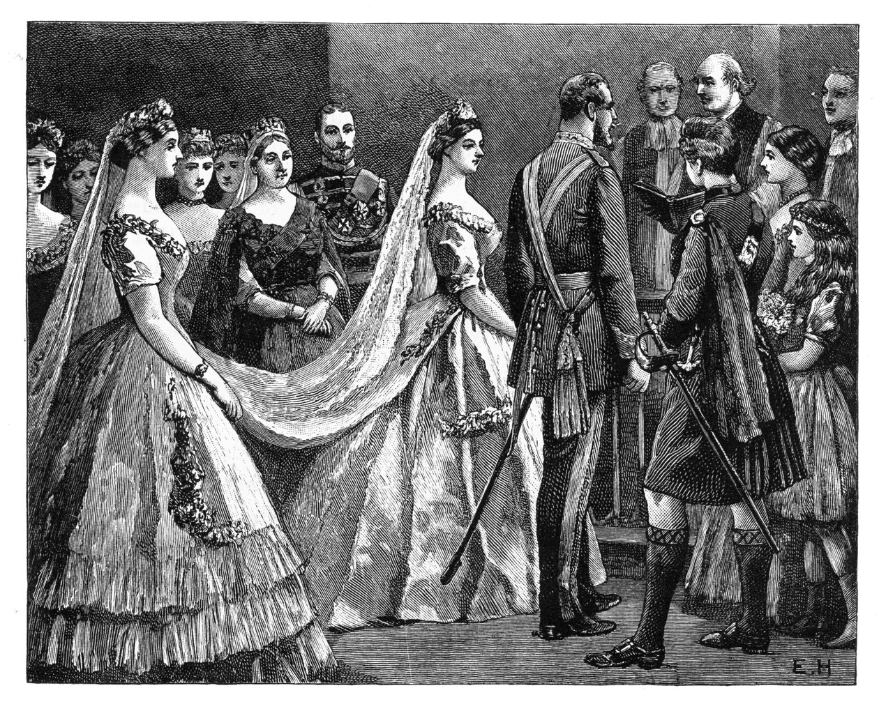 राजकुमारी हेलेना और प्रिंस क्रिश्चियन का विवाह, 5 जुलाई 1866 को 19 वीं शताब्दी के अंत में द्वारा अज्ञात