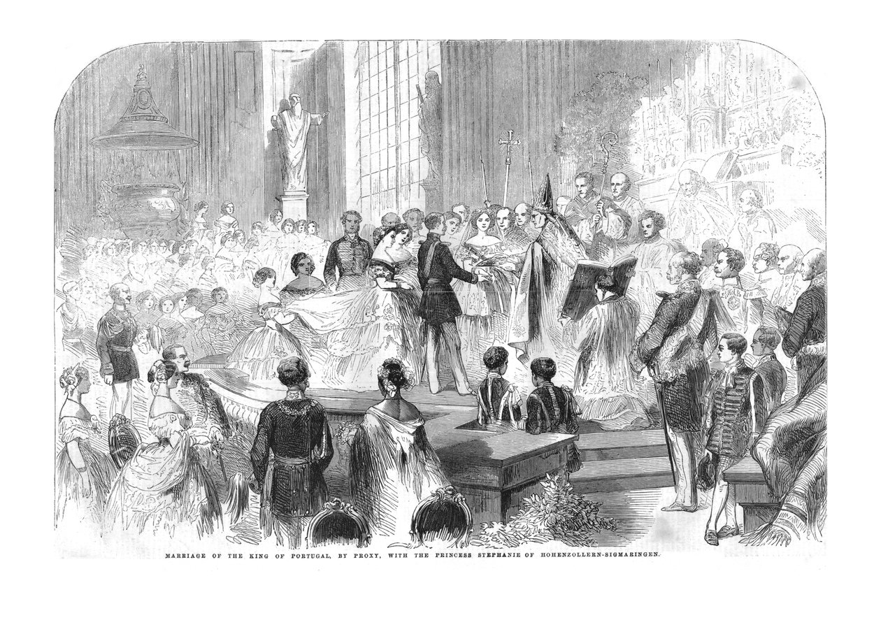 पुर्तगाल के राजा की शादी, प्रॉक्सी के साथ, राजकुमारी स्टेफ़नी के साथ, 1858 द्वारा अज्ञात