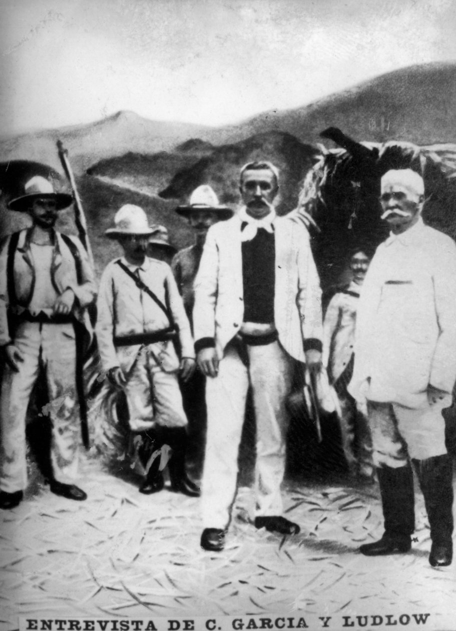 1898, 1920 के ब्रिगेडियर लुडलो के साथ जनरल गार्सिया की बैठक द्वारा अज्ञात