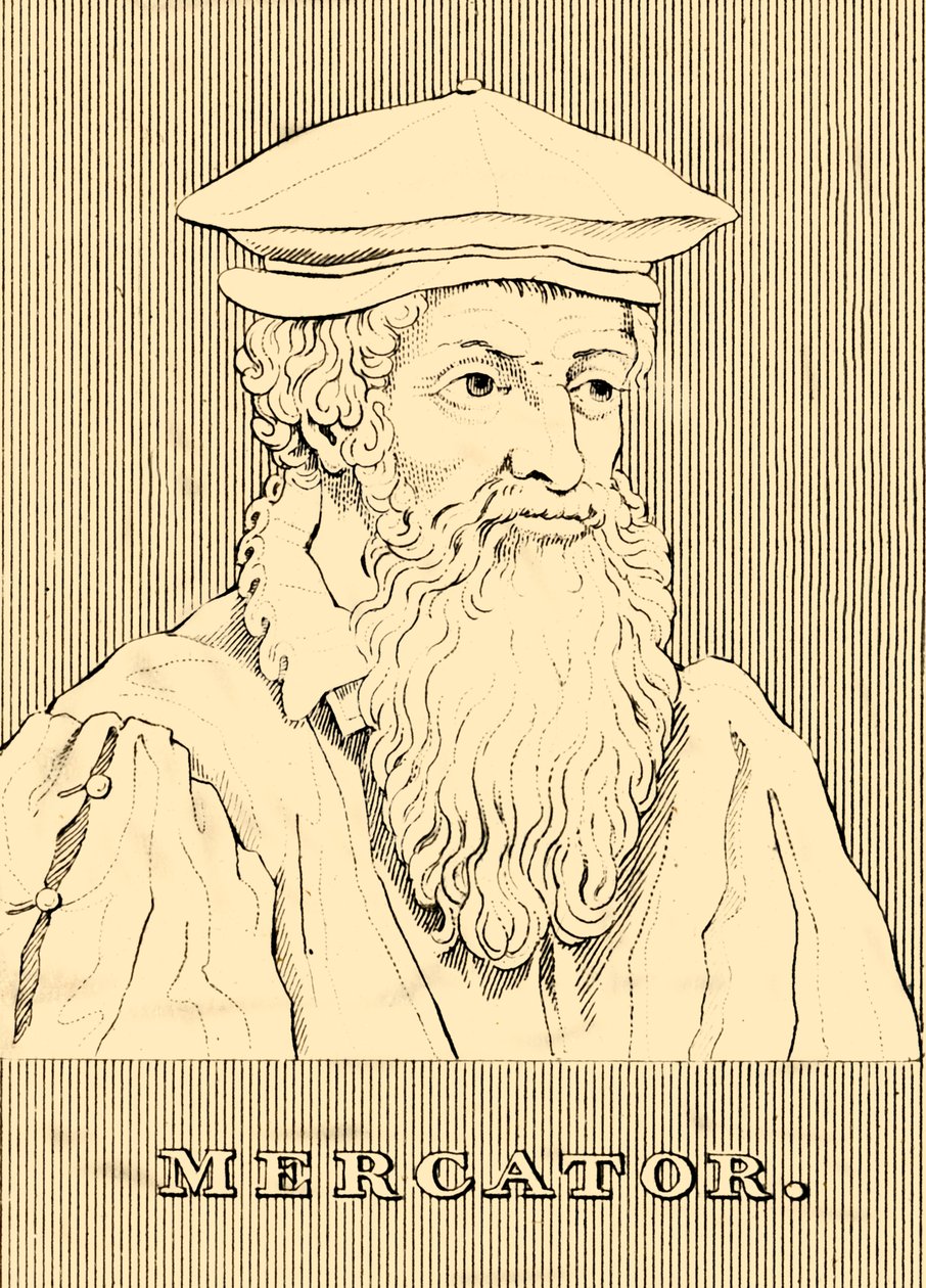 मर्केटर, 1512-1594, 1830। द्वारा अज्ञात