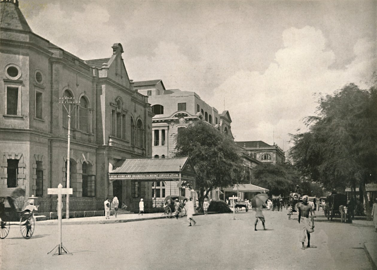 मर्चेंट स्ट्रीट, रंगून, 1900। द्वारा अज्ञात