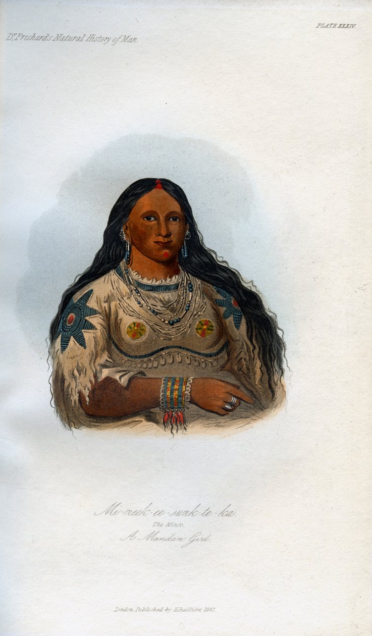 Mi-neek-ee-sank-te-ka, The Mink, A Mandan Girl, 1848 द्वारा अज्ञात
