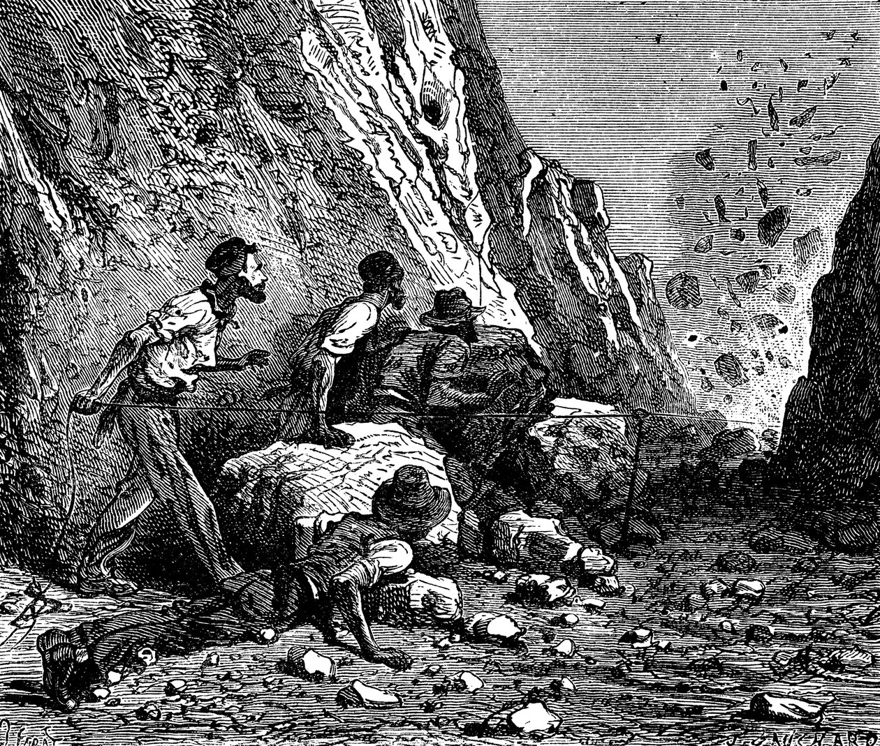 माइनर्स ब्लास्टिंग, 1879। द्वारा अज्ञात