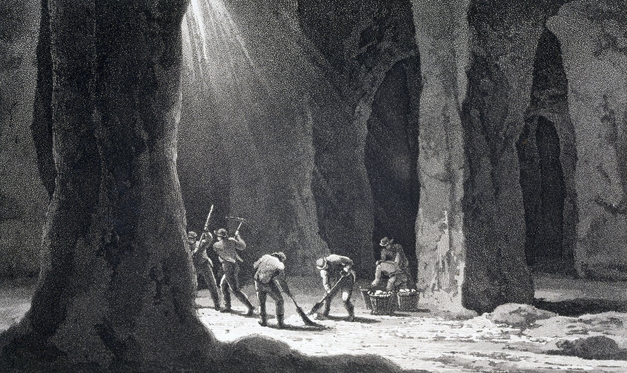 खनन, नमक 'नमक की खान का आंतरिक भाग' द्वारा अज्ञात