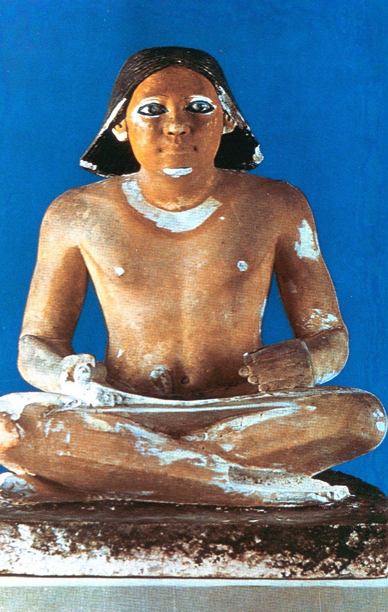 एक बैठा मुंशी का मॉडल, प्राचीन मिस्र, 5 वां राजवंश, 2498-2345 ईसा पूर्व द्वारा अज्ञात