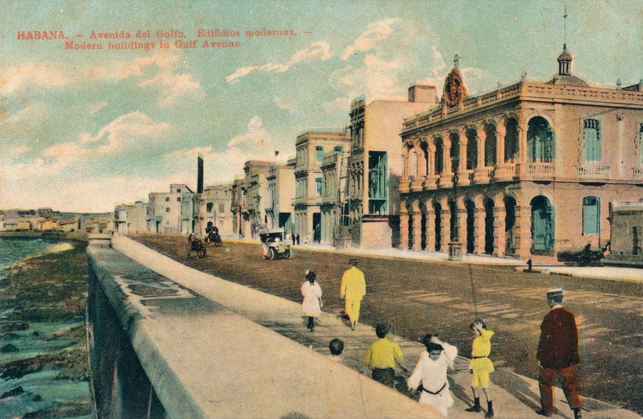 गल्फ एवेन्यू, हवाना, क्यूबा में आधुनिक इमारतें, c1910 द्वारा अज्ञात