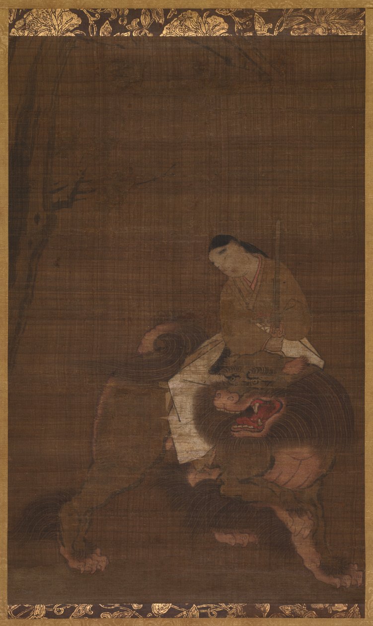 1392-1573 को एक शेर पर चाइल्ड राइडिंग के रूप में मोनू। द्वारा अज्ञात