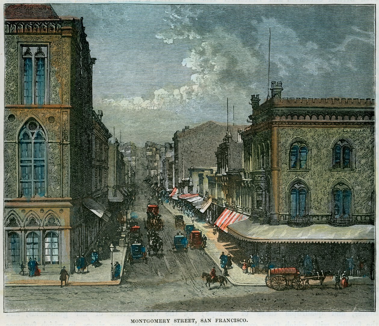 मोंटगोमरी स्ट्रीट, सैन फ्रांसिस्को, कैलिफोर्निया, यूएसए, c1880 द्वारा अज्ञात