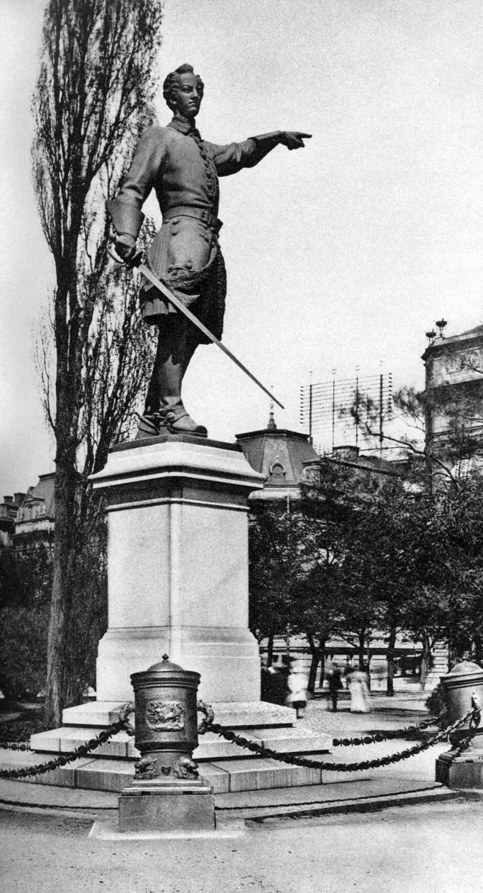 चार्ल्स बारहवीं के स्मारक, रॉयल ओपेरा हाउस, स्टॉकहोम, स्वीडन, c1923 के पीछे उद्यान द्वारा अज्ञात