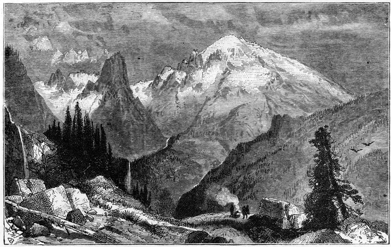 माउंट शास्ता, सिएरा नेवादा, कैलिफोर्निया, संयुक्त राज्य अमेरिका के उत्तरी शिखर, c1870 द्वारा अज्ञात