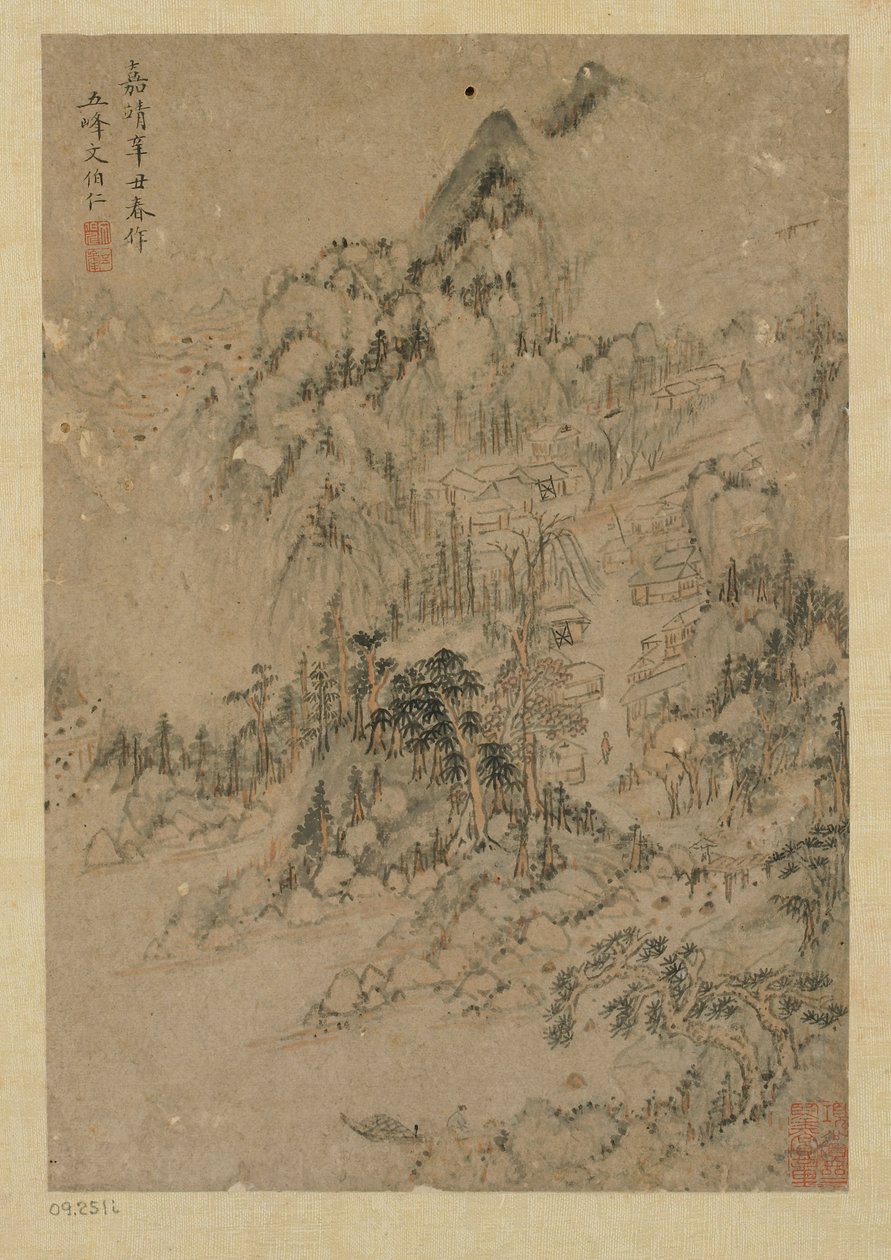 पर्वतीय गाँव, मिंग राजवंश, 1550-1644। द्वारा अज्ञात