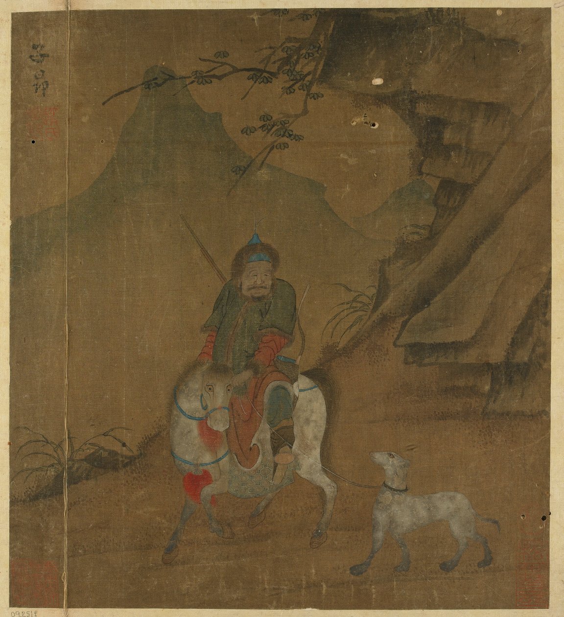 कुत्ते का नेतृत्व करने वाला घुड़सवार शिकारी, मिंग राजवंश, 1368-1644। द्वारा अज्ञात