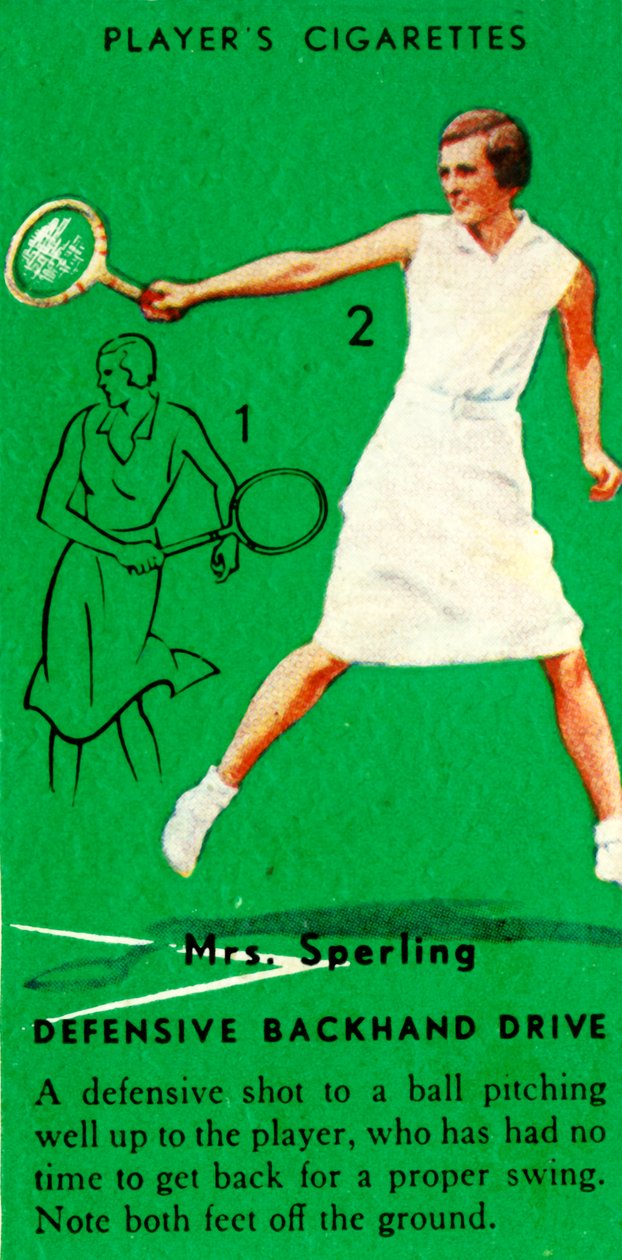 मिसेज स्पर्लिंग - रक्षात्मक बैकहैंड ड्राइव, c1935। द्वारा अज्ञात
