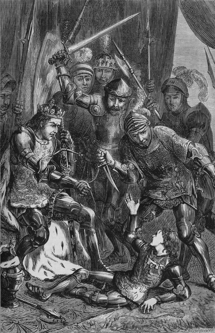 Tewkesbury में प्रिंस एडवर्ड की हत्या, 4 मई 1471, c1880 द्वारा अज्ञात