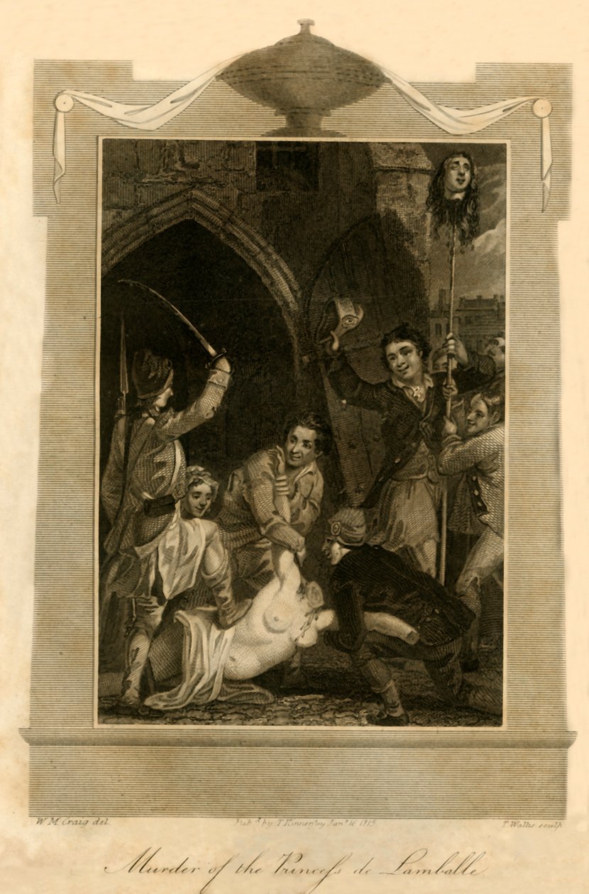 राजकुमारी डी लैम्बल, 1792, 1816 की हत्या। द्वारा अज्ञात