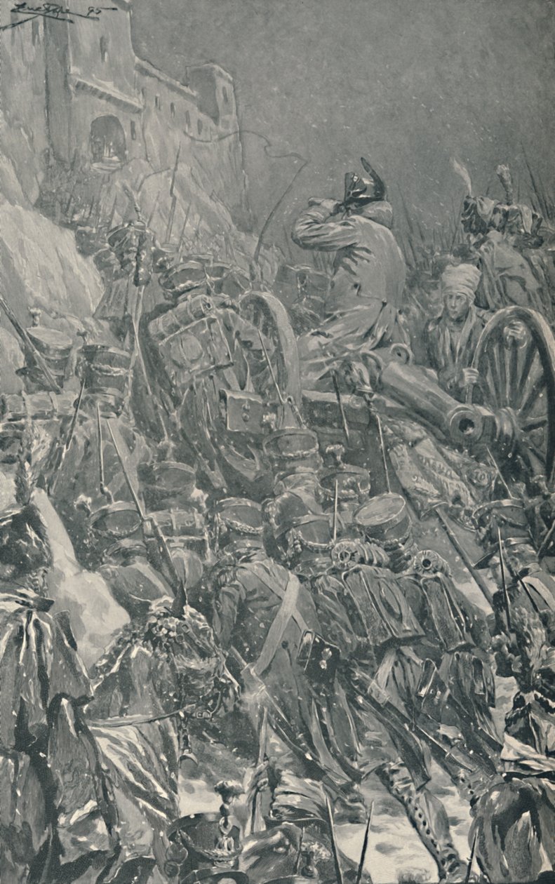 नेपोलियन ... गुआडरमा पर्वत के शिखर सम्मेलन में पहुंचना, 1808, 1896। द्वारा अज्ञात