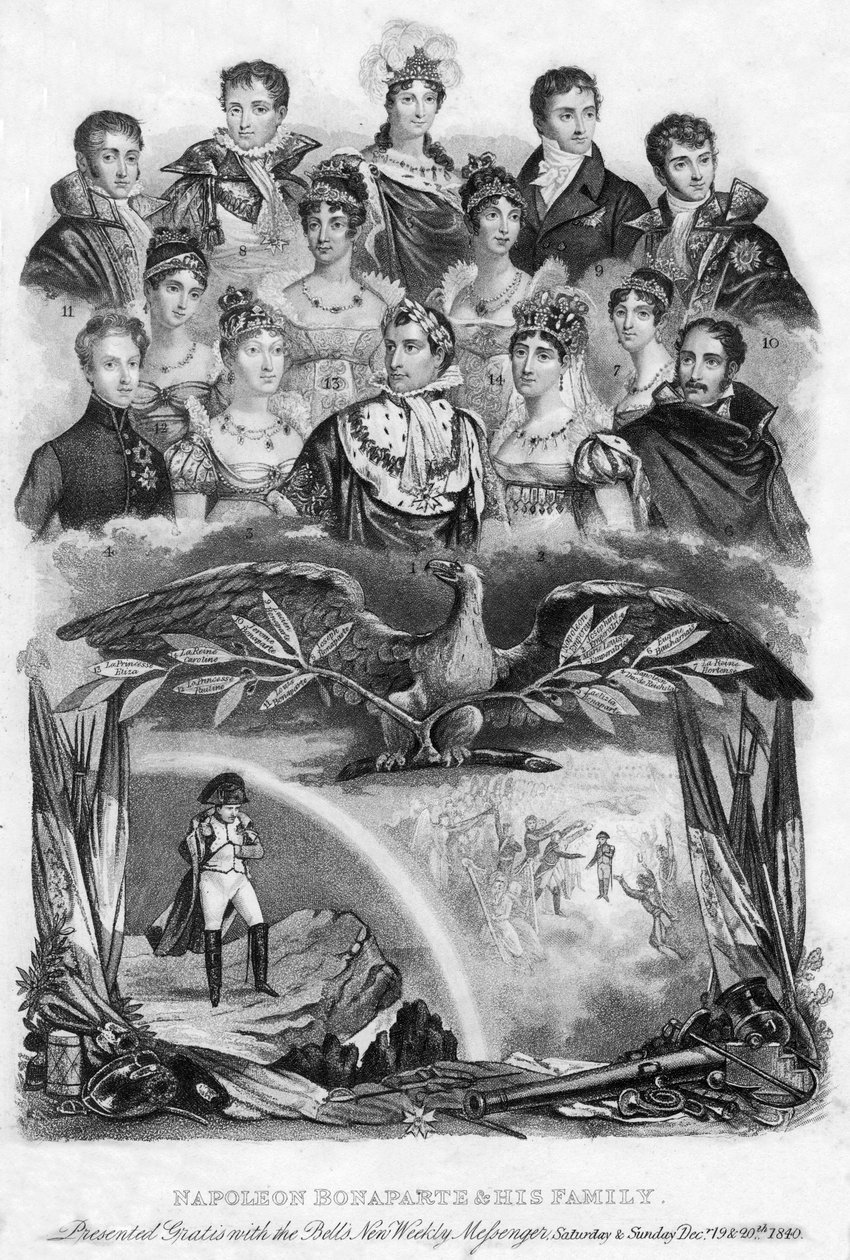 नेपोलियन बोनापार्ट और उनका परिवार, 1840 द्वारा अज्ञात