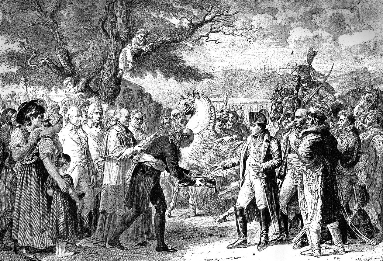 नेपोलियन को वियना, श्लॉस शोनब्रून की चाबियां मिलीं, 13 नवंबर 1805 1882-1884 द्वारा अज्ञात