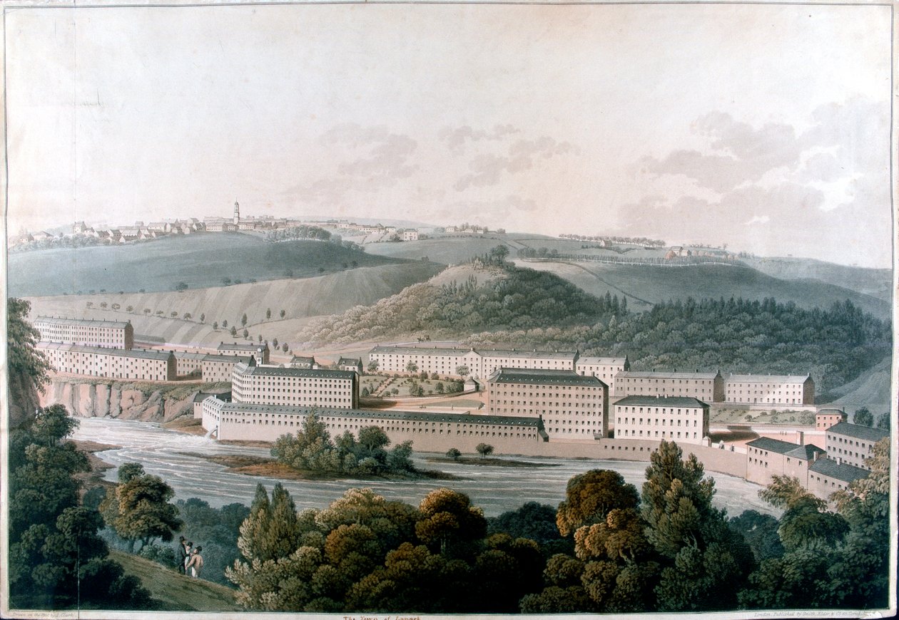 न्यू लनार्क मिल्स, स्कॉटलैंड, c1815 द्वारा अज्ञात