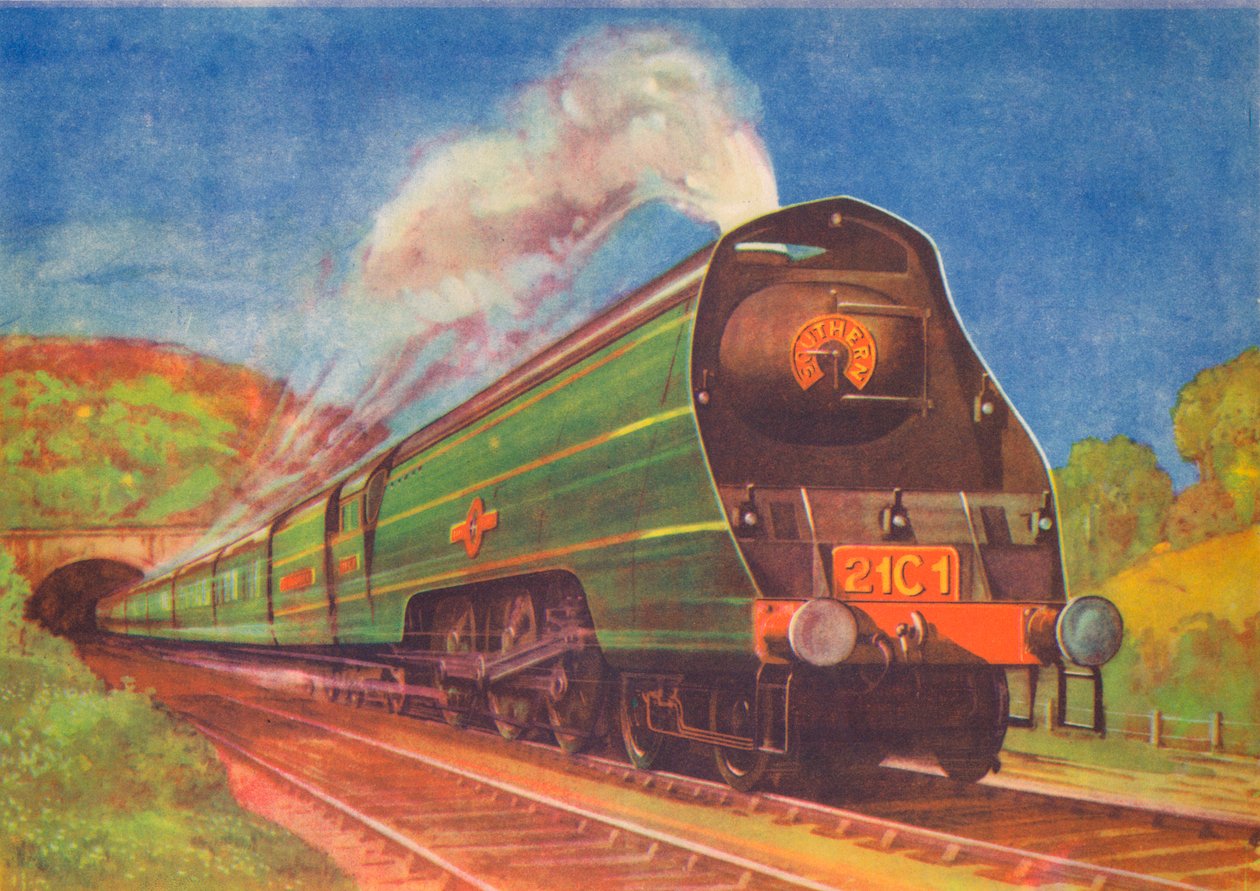 नई सुव्यवस्थित एक्सप्रेस, मर्चेंट नेवी, एसआर, होनिटोन टनल, 1940 को छोड़कर द्वारा अज्ञात