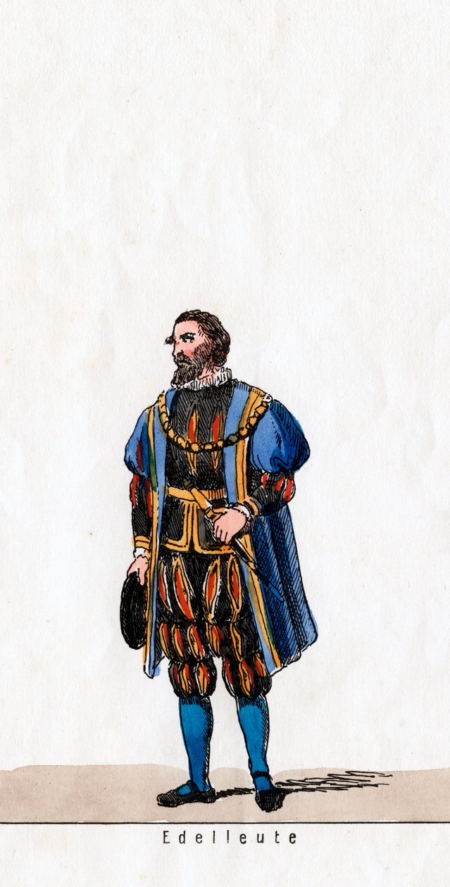 नोबलमैन, शेक्सपियर के नाटक के लिए पोशाक डिजाइन, हेनरी VIII, 19 वीं शताब्दी द्वारा अज्ञात