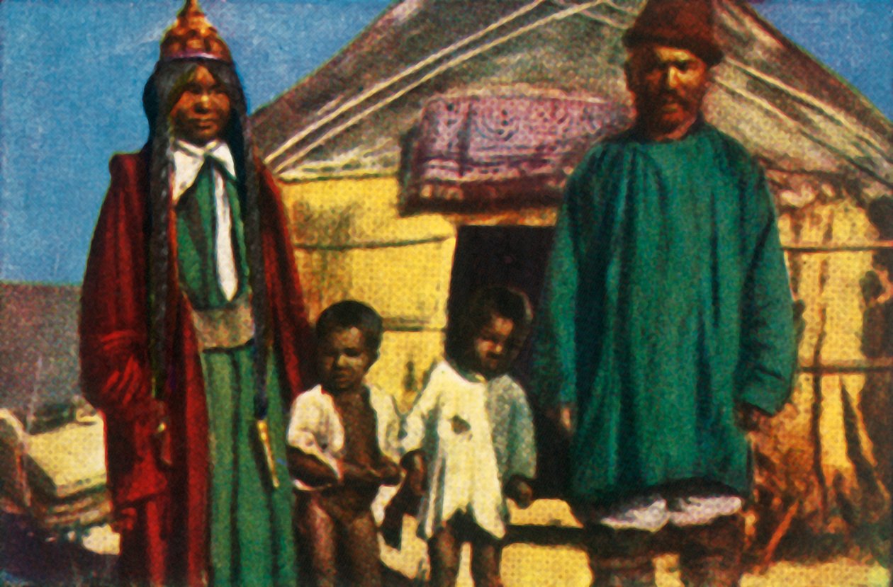 उनके यार्ड के बाहर खानाबदोश, पश्चिम मंगोलिया, c1928। द्वारा अज्ञात