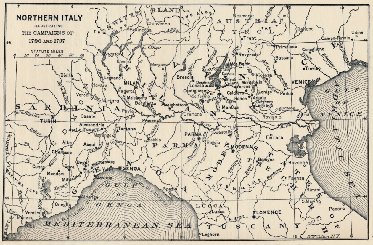 उत्तरी इटली - 1796 और 1797, 1896 के अभियानों का चित्रण द्वारा अज्ञात