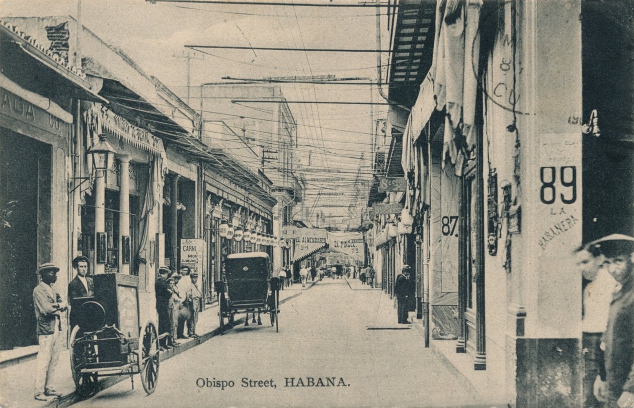बिशप स्ट्रीट, हवाना, c1910 द्वारा अज्ञात