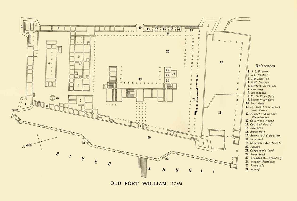 ओल्ड फोर्ट विलियम, 1756, 1925। द्वारा अज्ञात